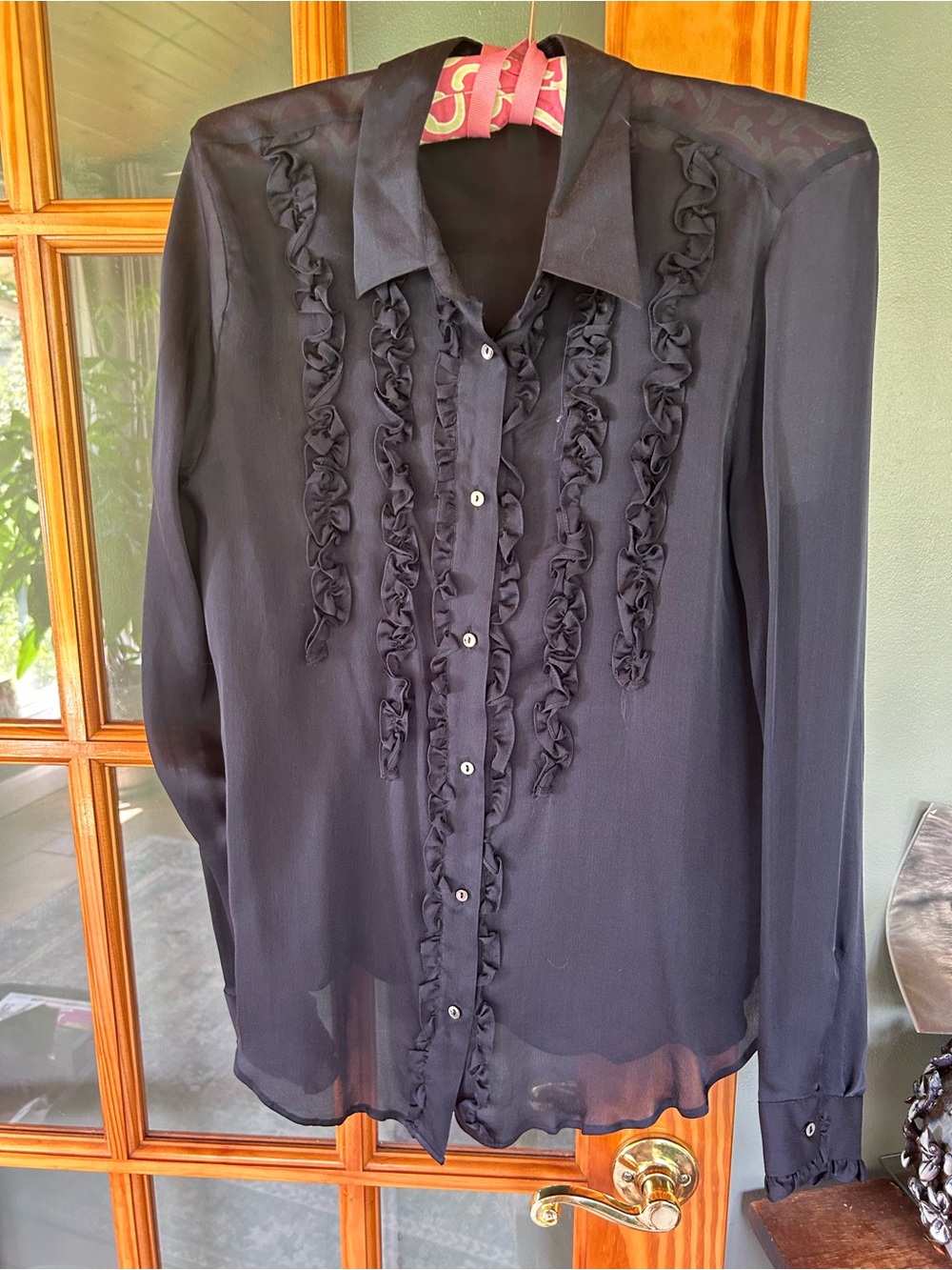 Burberry 10 Ruffled Silk Blouse New wo tags